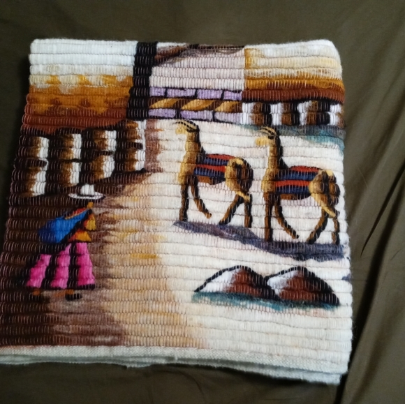 🦙Peruvian Folk Art Wool Handcrafted🦙🦙36"×36" Tapestry,Aspenandes Wall Decor. - Picture 11 of 16